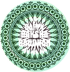 Happy Raksha Bandhan Text on Green Mandala Pattern and Png Background, Greeting Card Design.