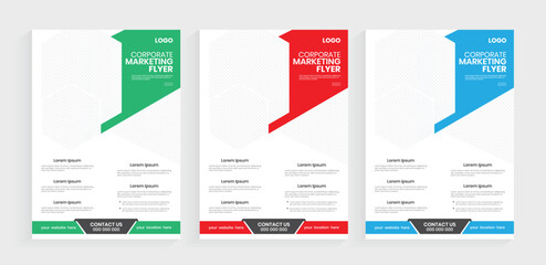 Modern a4 flyer design, Creative handout, poster design, and door hanger print layout. Marketing pamphlet layout design.