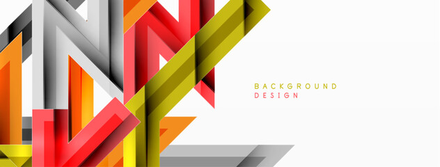 Line zig zag dynamic geometric abstract background. Colorful lines with shadow and light effects, various routes concept. Vector Illustration For Wallpaper, Banner, Background, Card