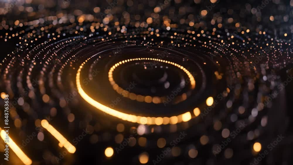 Poster glowing numbers and code form a vortex in cyberspace