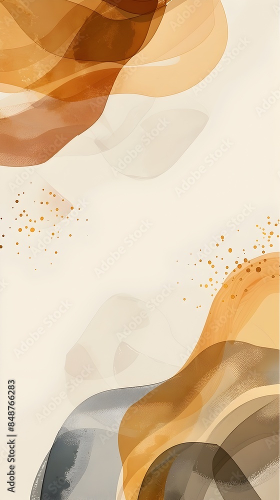 Poster minimalist abstract frame background with harmonious neutral tones and clean geometric shapes