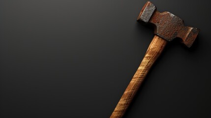 High quality hammer on black background with space for text and ads