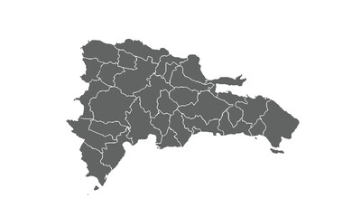 Dominican map isolated on white background. for website layouts, background, education, precise, customizable, Travel worldwide, map silhouette backdrop, earth geography, political, reports.