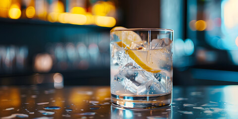 Limão gelado com cubos de gelo