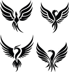 Stylish bird silhouette vector art, minimalist design, elegant lines