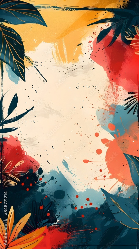 Poster vibrant retro frame background with bold patterns nostalgic elements and captivating aesthetic