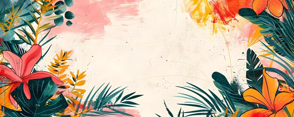 Poster vibrant bohemian frame background with eclectic patterns and free spirited designs abstract floral c