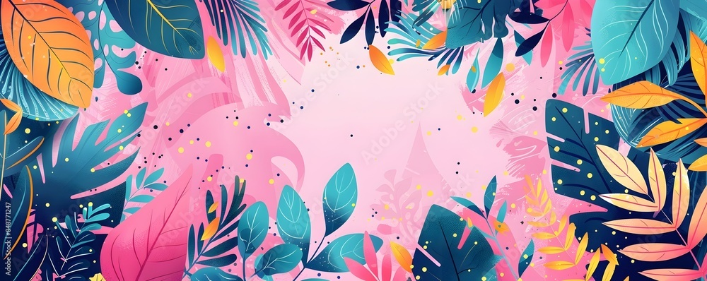 Poster bohemian frame background with vibrant eclectic patterns and free spirited designs concept