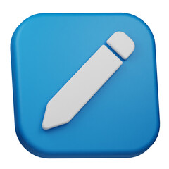 edit 3d icon isolated on the transparent