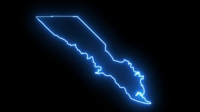 Camden map in south carolina with blue glowing neon effect