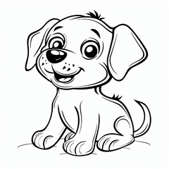 Obraz premium cartoon of a dog children coloring book page