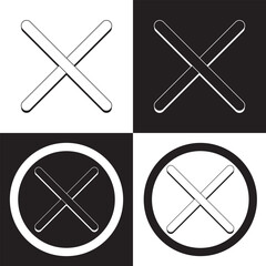 Fototapeta premium Close icon set. Delete icon vector. cross sign. isolated on white and black background. EPS 10
