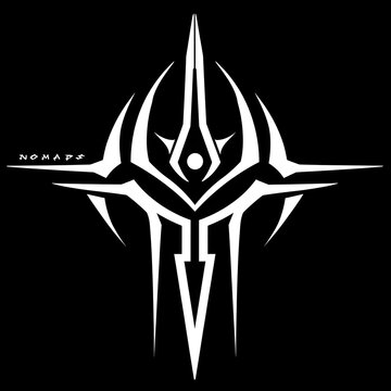 Tattoo Logo of Rock group on black no mad group. Rock music band logo 