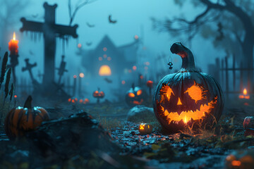 Fototapeta premium ハロウィンと恐怖の館 