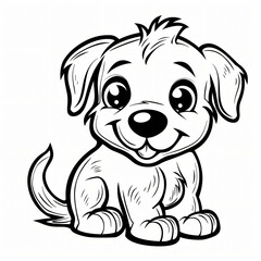 Obraz premium cartoon of a dog children coloring book page