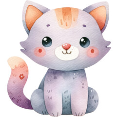 watercolor cute cat