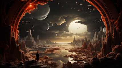 Obraz premium Alien planet earth