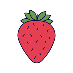strawberry icon with white background vector stock illustration