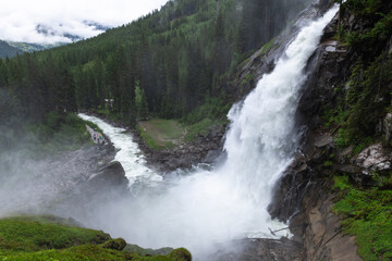 Breathtaking Summer View of Krimml Waterfall, Austria