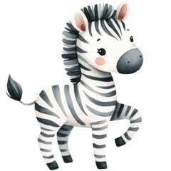 watercolor cute zebra