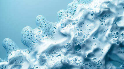 spot of thick shampoo foam on a blue background	