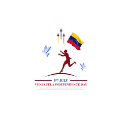 Vector illustration of Venezuela Independence Day social media feed template