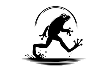 frog silhouette vector illustration. silhouette of a cat on a white background