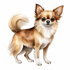 Obraz premium Chihuahua dog watercolor clipart illustration on white background
