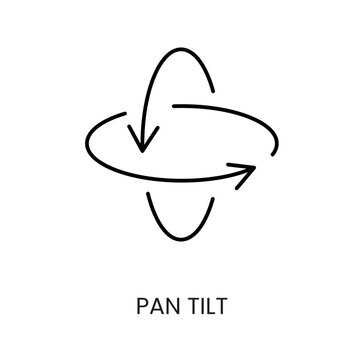 Pan tilt line vector icon with editable stroke