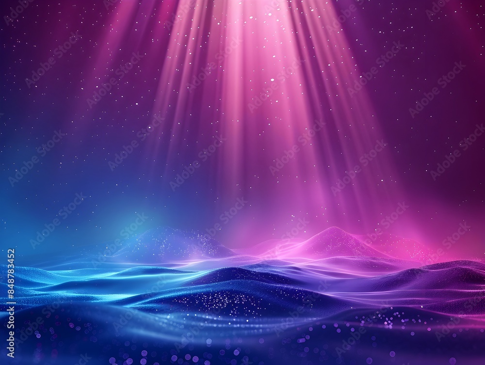 Poster vibrant neon gradient backdrop with abstract light rays for futuristic tech concepts
