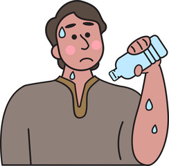 India people drink water in heat wave.