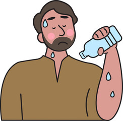 India people drink water in heat wave.