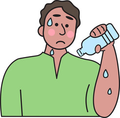 India people drink water in heat wave.