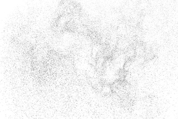 Distressed black texture. Dark grainy texture on white background. Dust overlay textured. Grain noise particles. Rusted white effect. Grunge design elements. Vector illustration, EPS 10.	