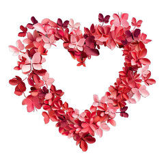Obraz premium Heart Wreath isolated on transparent background. illustration . Generative ai