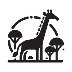 Giraffe Vector Design, Logo Icon, Illustration
