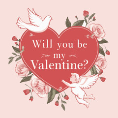 Obraz premium Will you be my valentine Typography