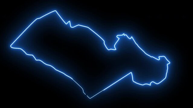 map of Orangeburg in south carolina with a blue glowing neon effect