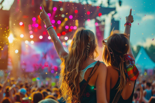 Junge Menschen feiern beim Open Air Festival