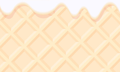 Ice cream waffle background. Vector illustration of wafer background.