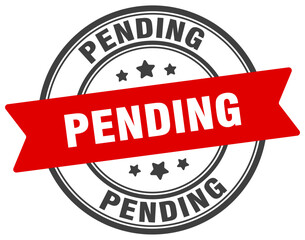 pending stamp. pending label on transparent background. round sign