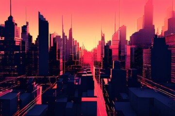 a Futuristic City Skyline, the AI Image Generator,
