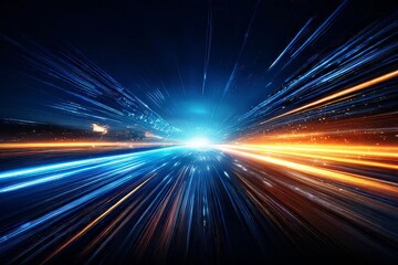 Obraz premium AI Image Generator, Futuristic City Blur