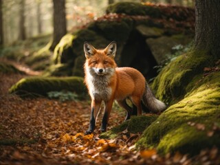 Obraz premium red fox vulpes