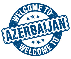Welcome to Azerbaijan stamp. Azerbaijan round sign