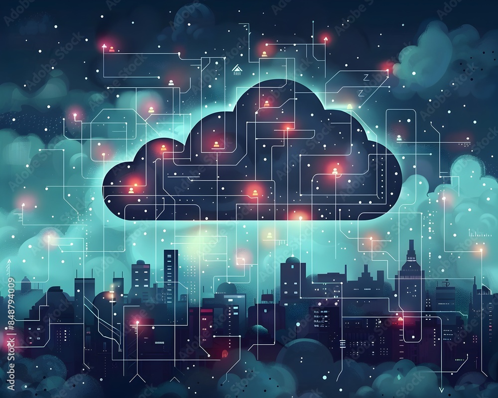 Poster of cloud process with seamless data transfer to cloud infrastructure for efficient and secure comput