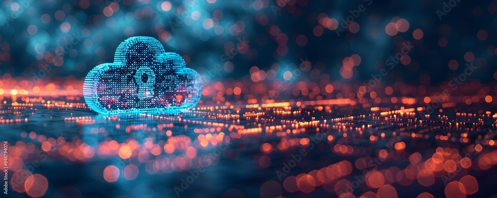 Aufkleber secure cloud storage solutions ensuring data protection and cybersecurity for digital transformation