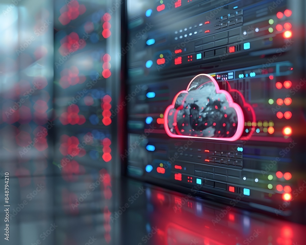 Poster cloud disaster recovery setup showcasing backup and restore processes for critical business data