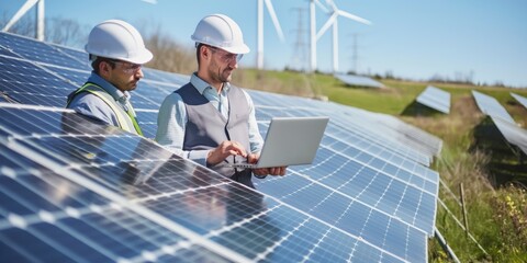 Engineers specialize in renewable energy, working with solar panels and wind turbines. Their tasks involve laptop inspections, data analysis, and system monitoring to enhance clean energy technology