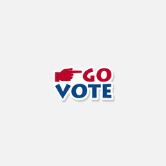 Go vote icon sticker isolated on gray background
